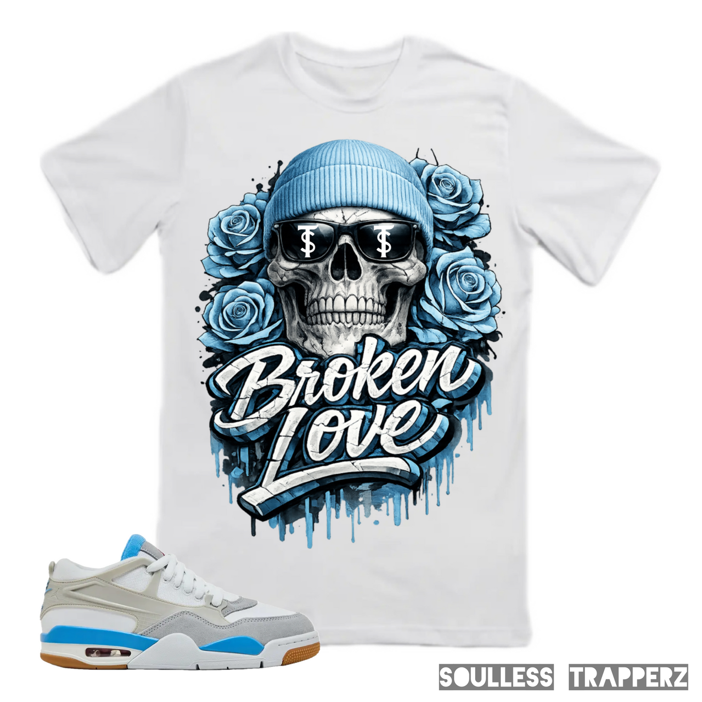 “BROKEN LOVE” Soulless Trapperz Original Premium T-Shirt (Powder Blue)