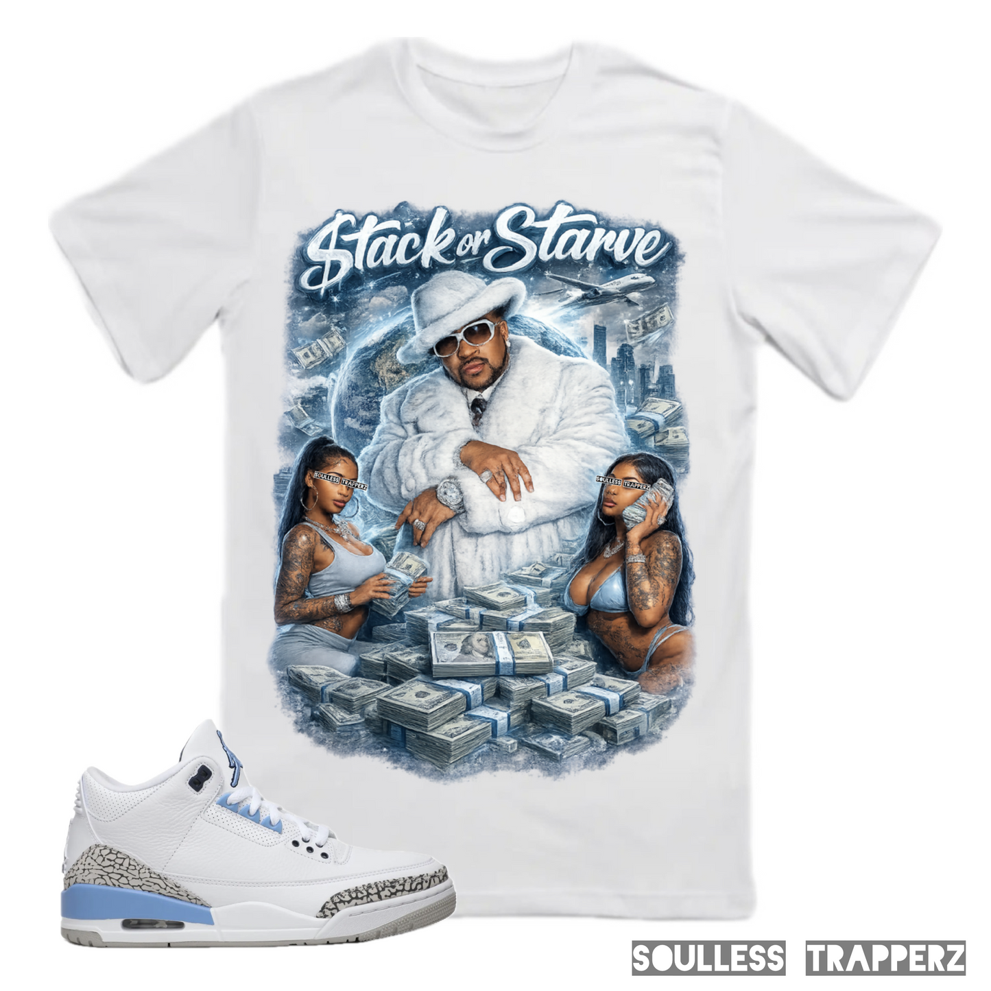 “STACK OR STARVE” Soulless Trapperz Original Premium T-Shirt