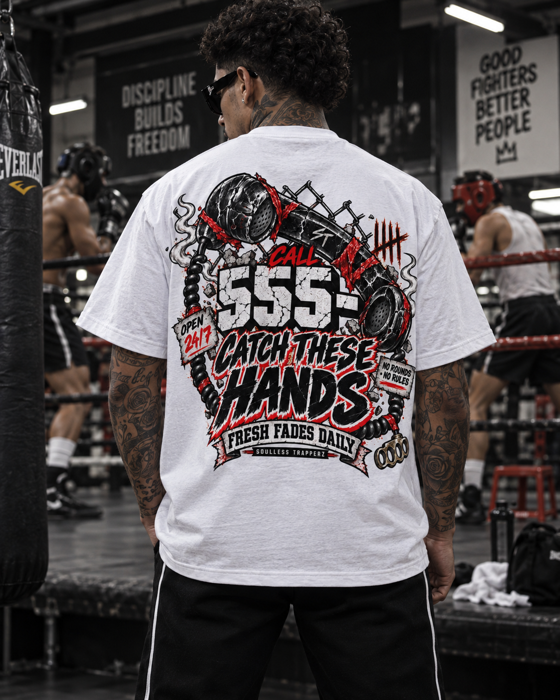 FRESH FADES DAILY™ Underground Fight Club Oversized Graphic Tee — Red Edition