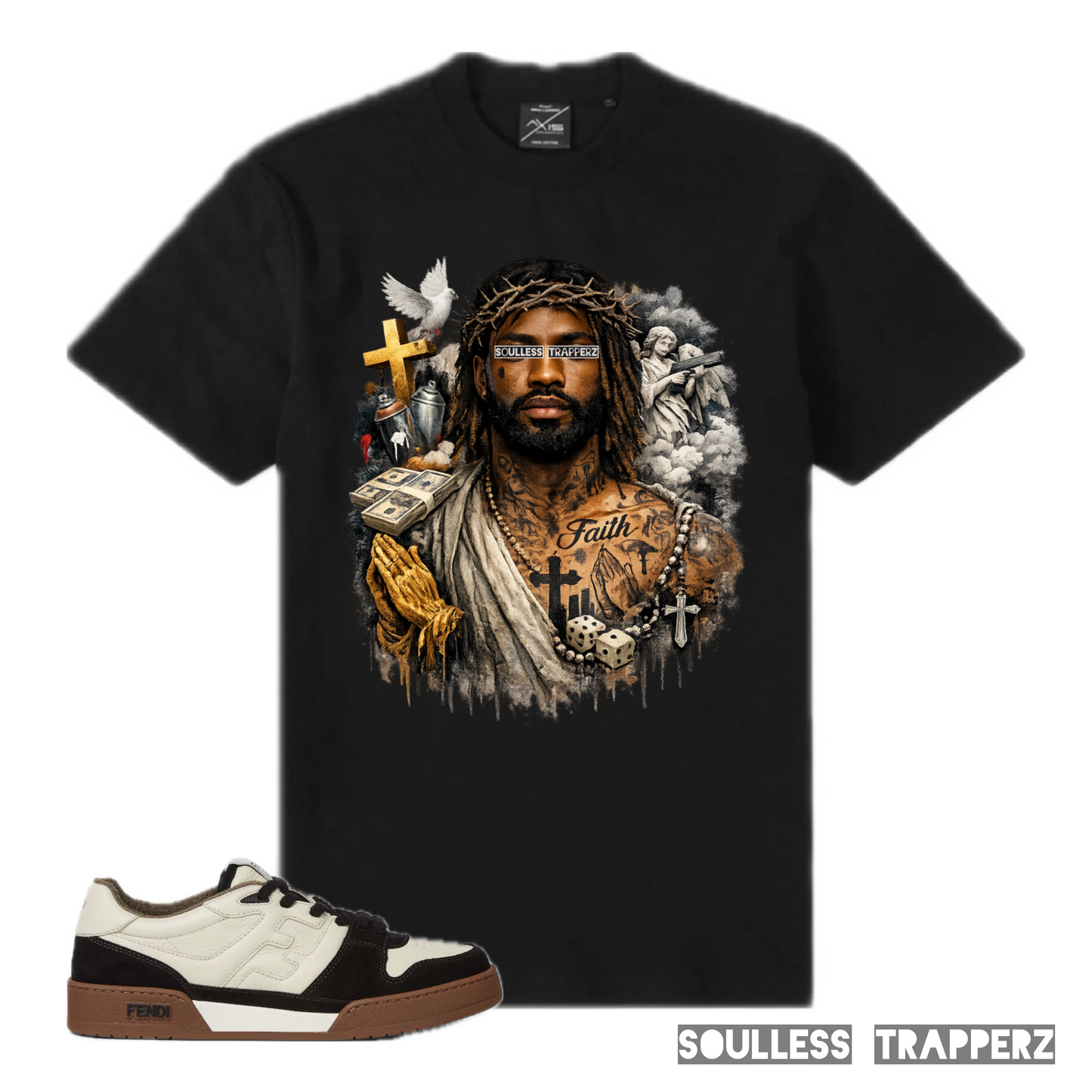 “BLACK JESUS” Soulless Trapperz Original Premium T-Shirt
