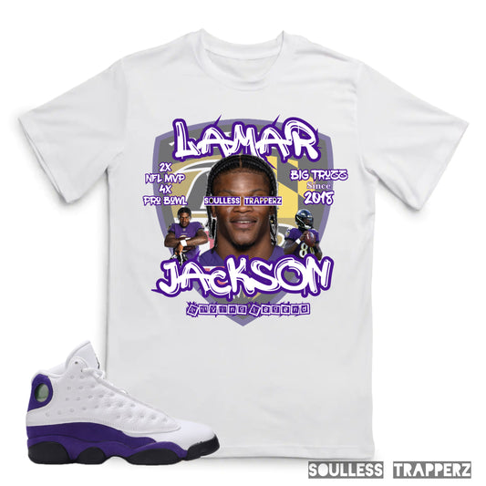 Baltimore Ravens Superstar “LAMAR JACKSON” (Living Legends) Soulless Trapperz T-Shirt