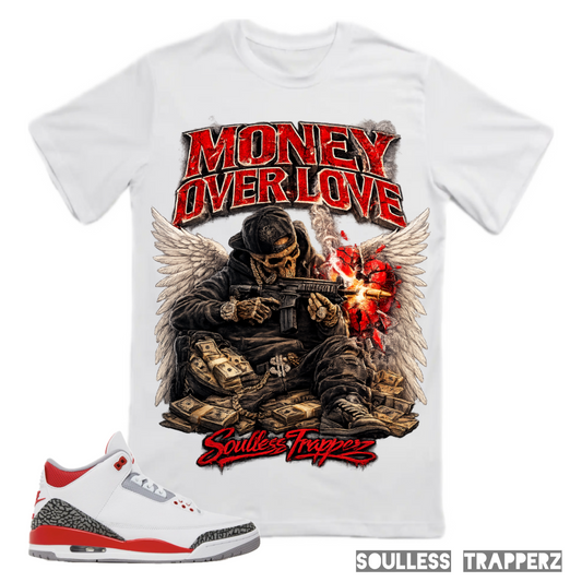 “MONEY OVER LOVE” Soulless Trapperz Original Premium T-Shirt