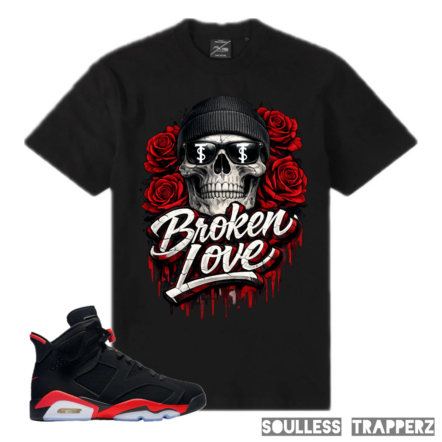 “BROKEN LOVE” Soulless Trapperz Original Premium T-Shirt (Red)