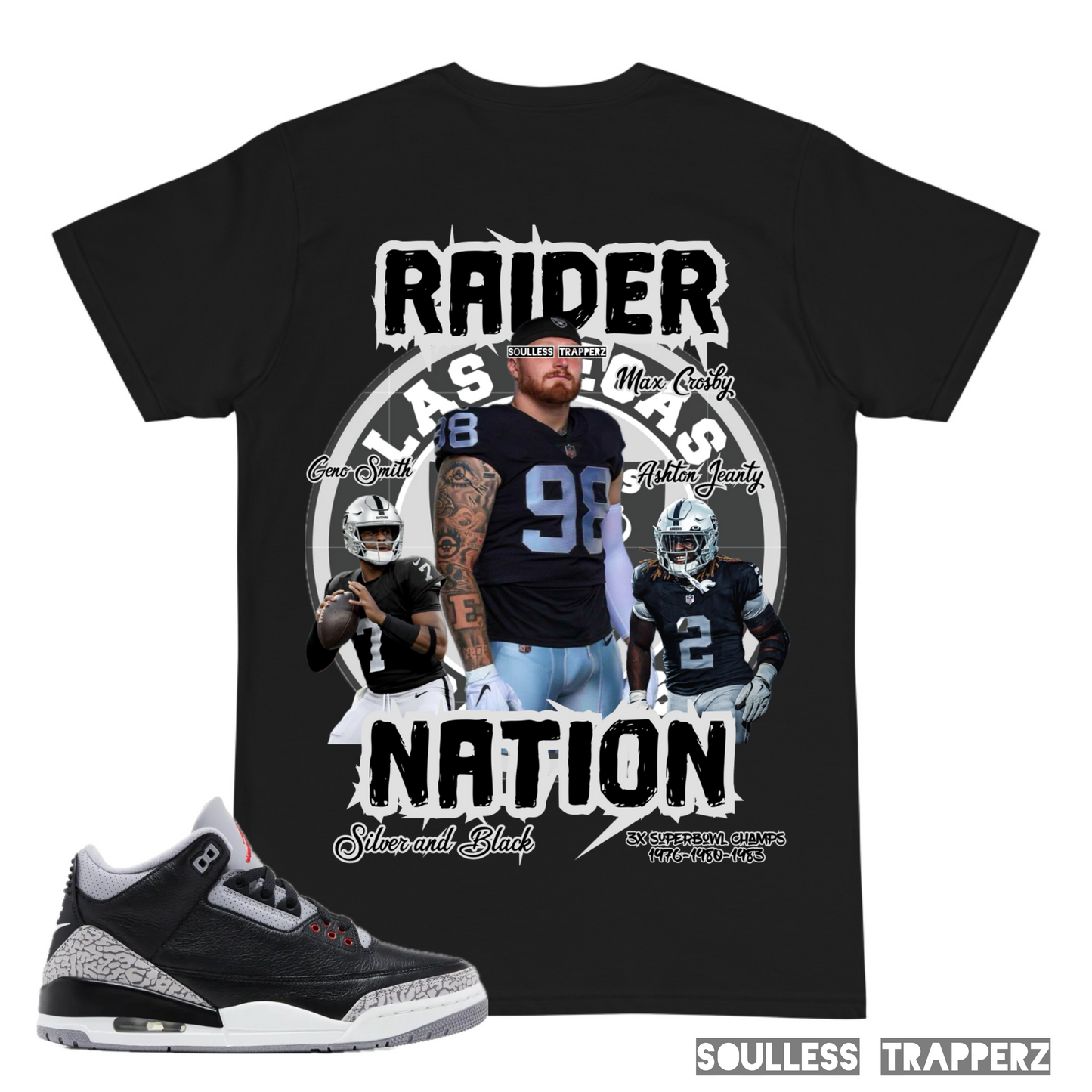Las Vegas Raiders “RAIDER NATION” Original Premium Soulless Trapperz T-Shirt
