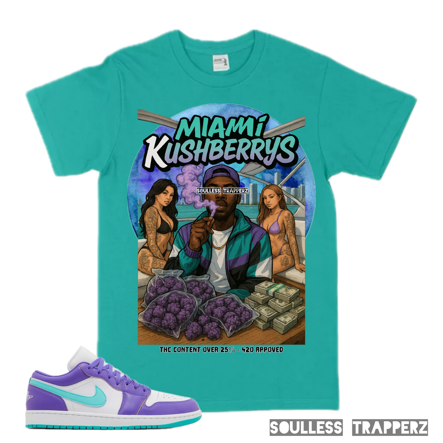 “MIAMI KUSHBERRYS” Soulless Trapperz Original Premium T-Shirt