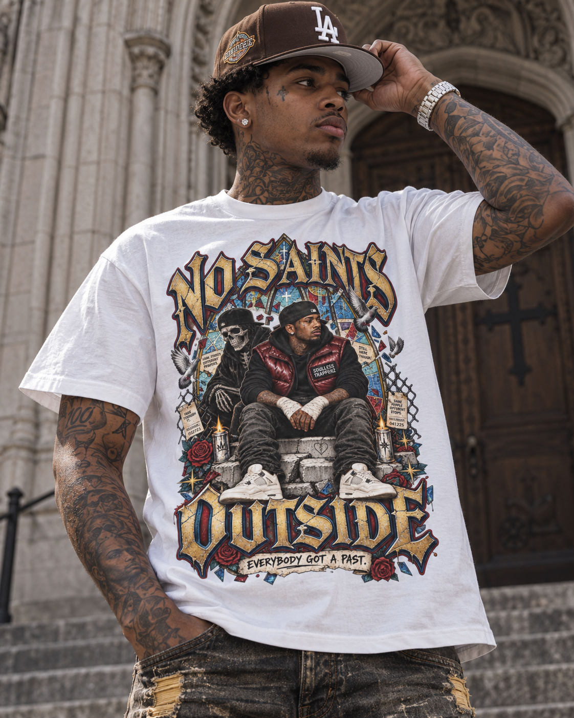 NO SAINTS OUTSIDE™ Oversized Graphic Tee