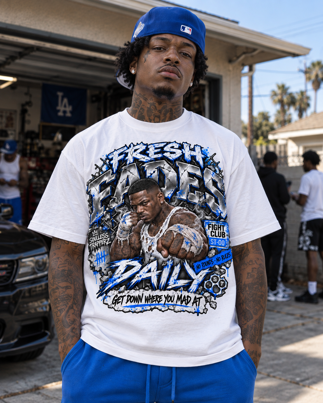 FRESH FADES DAILY™ Underground Fight Club Oversized Graphic Tee