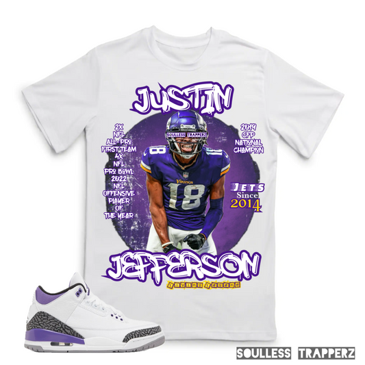 Minnesota Vikings Superstar “JUSTIN JEFFERSON” (Living Legend) Soulless Trapperz T-Shirt