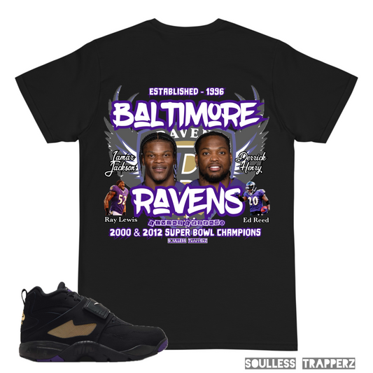 Baltimore Ravens Superstars “LAMAR JACKSON & DERRICK HENRY” (Living Legend) Original Soulless Trapperz T-Shirt
