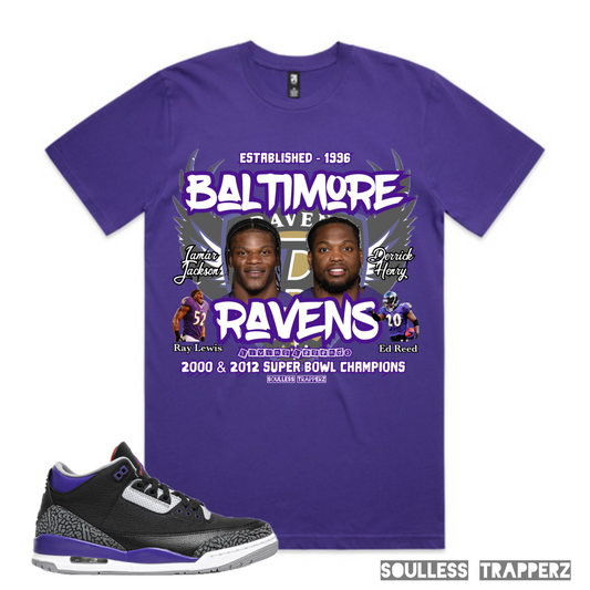 Baltimore Ravens Superstars “LAMAR JACKSON & DERRICK HENRY” (Living Legend) Original Soulless Trapperz T-Shirt