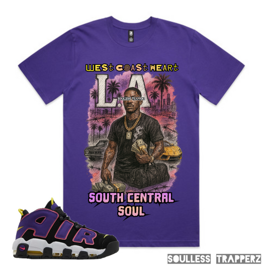 “WEST COAST HEART SOUTH CENTRAL SOUL” Soulless Trapperz Original Premium T-Shirt