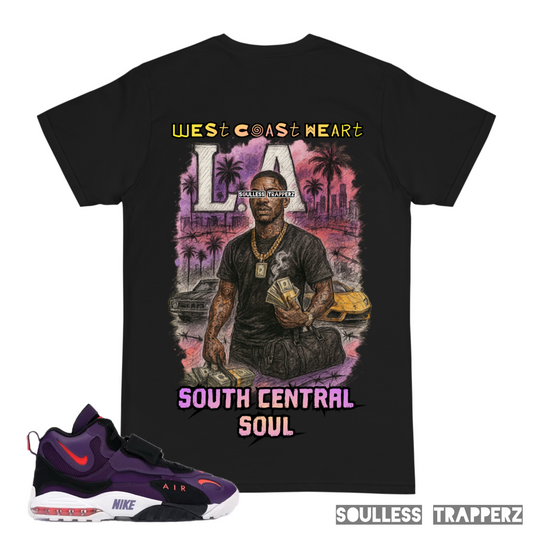 “WEST COAST HEART SOUTH CENTRAL SOUL” Soulless Trapperz Original Premium T-Shirt
