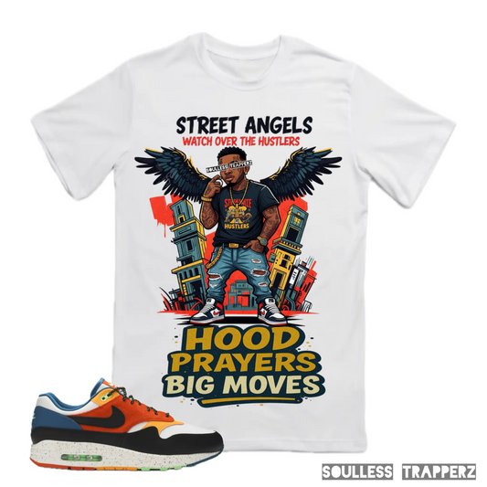 “STREET ANGELS & HOOD PRAYERS” Soulless Trapperz Original Premium T-Shirt