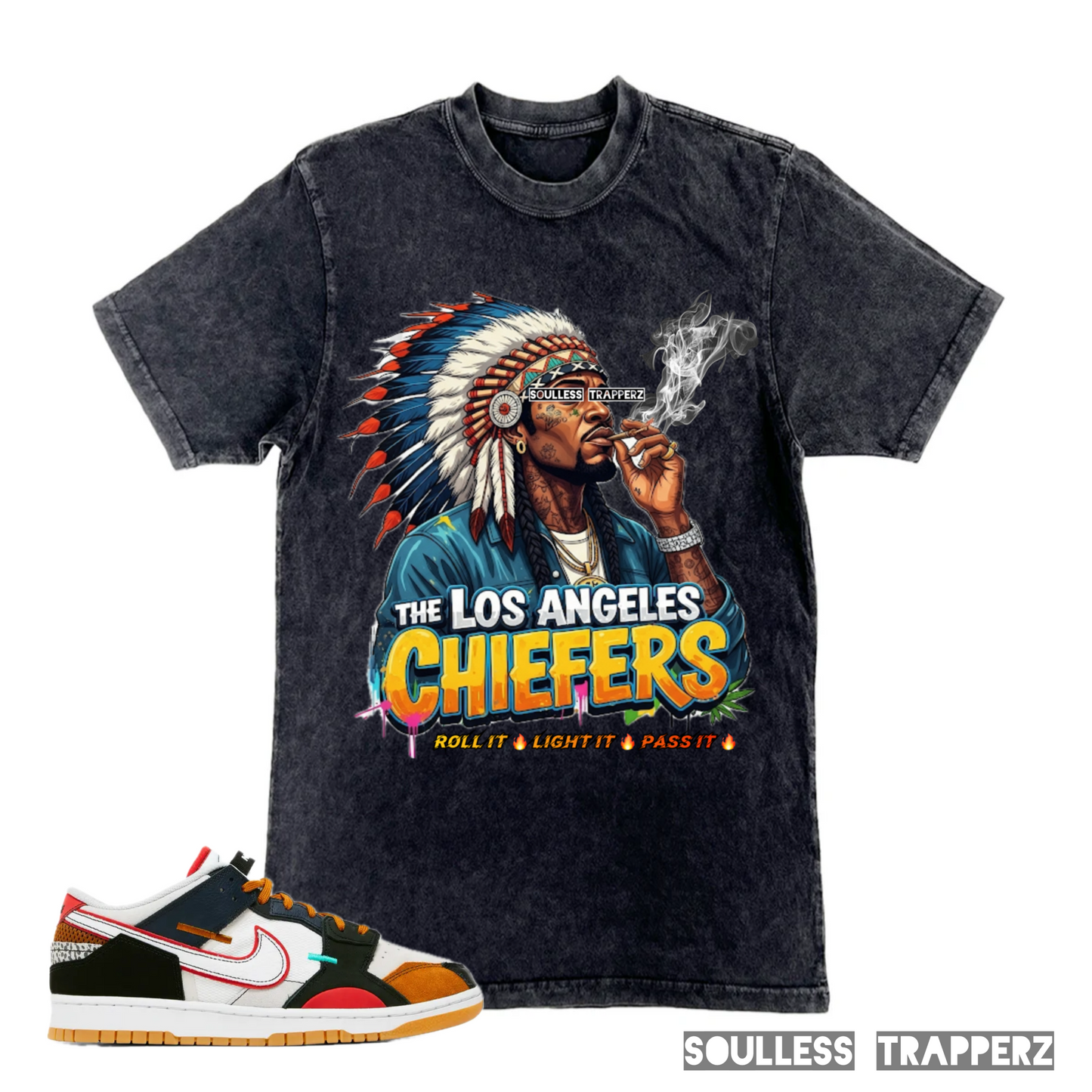 “LOS ANGELES CHIEFERS” Mineral Washed Soulless Trapperz Original Premium T-Shirt