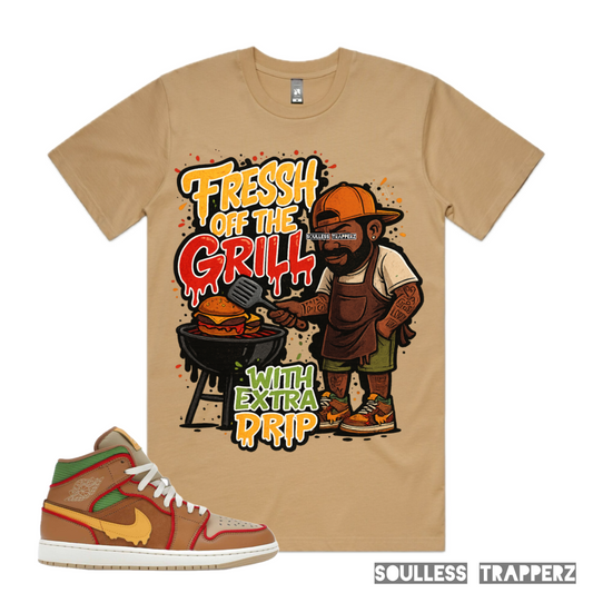 “FRESSH OFF THE GRILL” Soulless Trapperz Original Premium T-Shirt