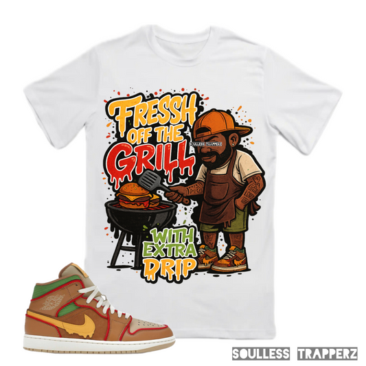 “FRESSH OFF THE GRILL” Soulless Trapperz Original Premium T-Shirt