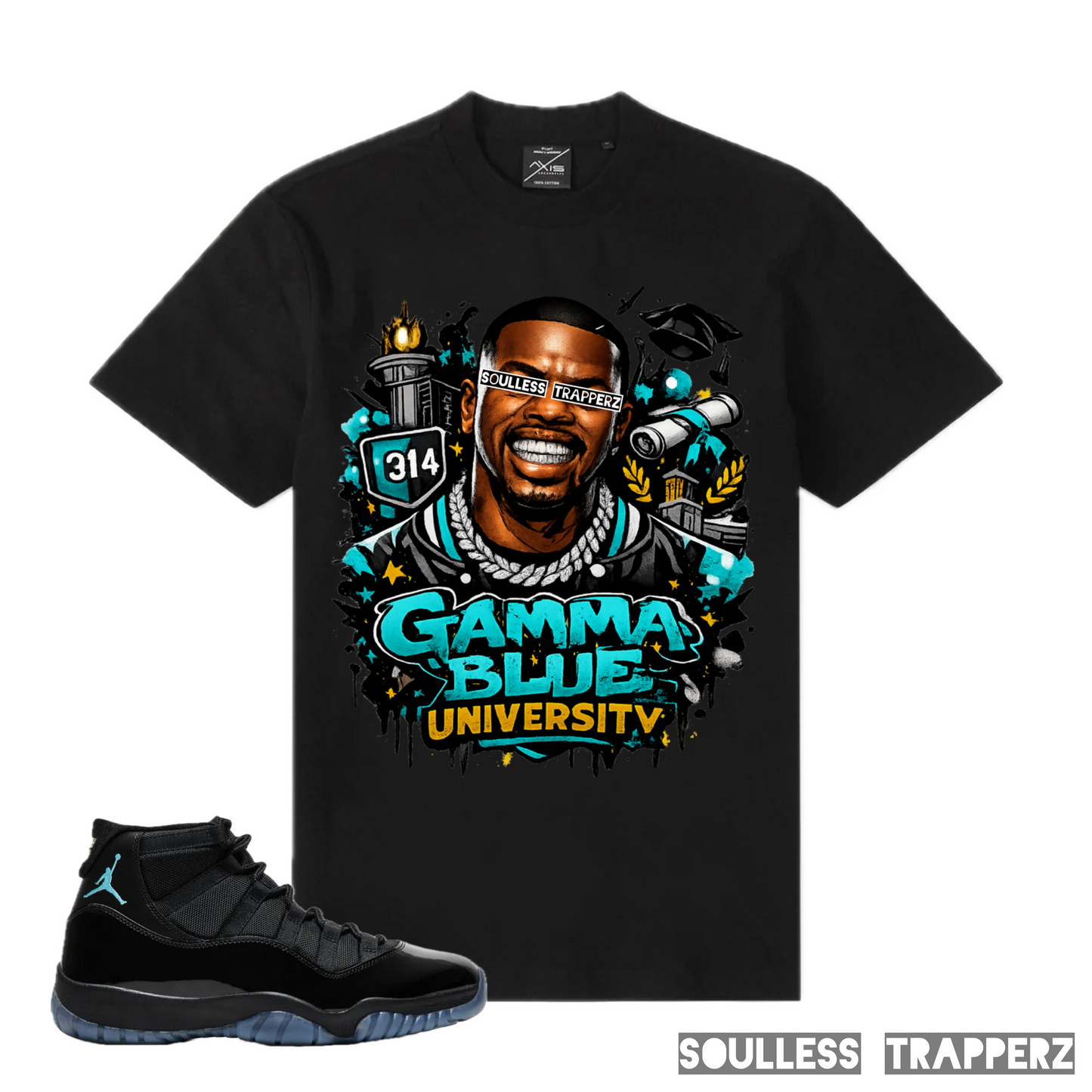 “GAMMA BLUE UNIVERSITY” Soulless Trapperz Original Premium T-Shirt